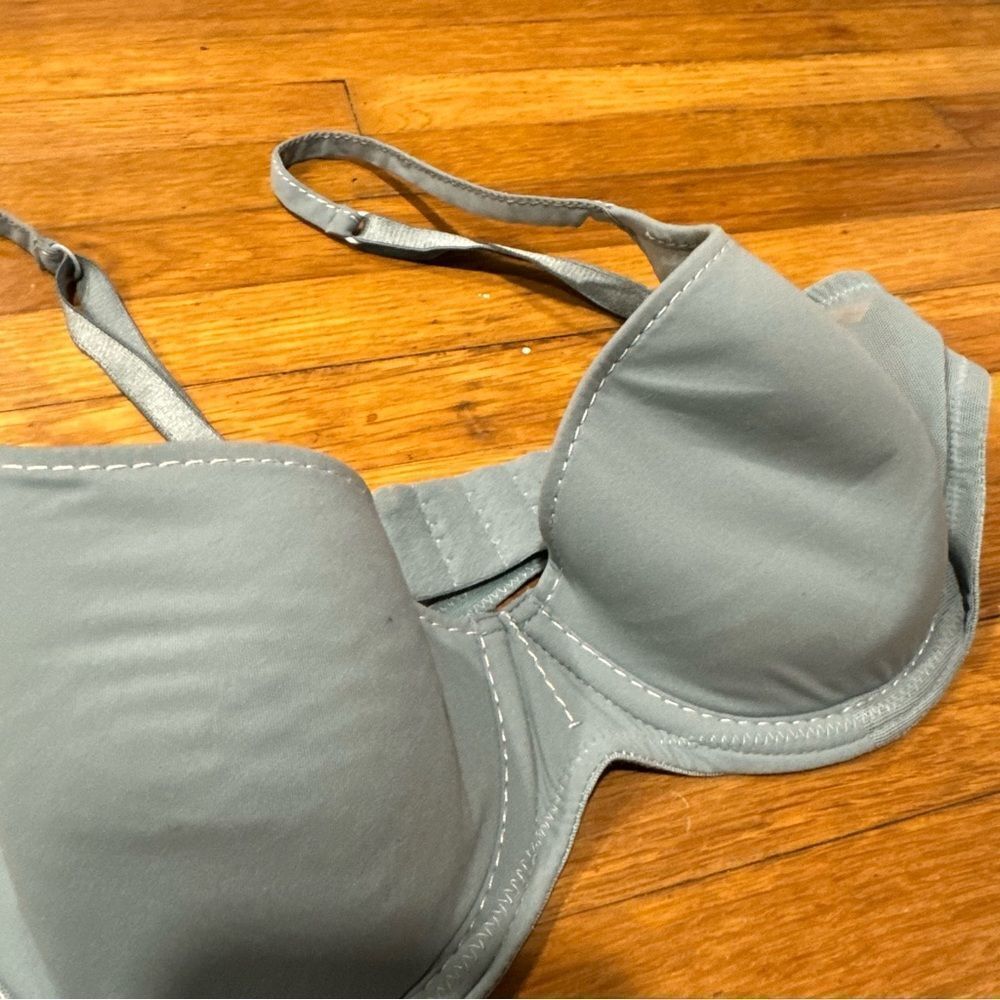 La Perla Blue Gray Contrast Stitch Bra - Picture 12 of 13